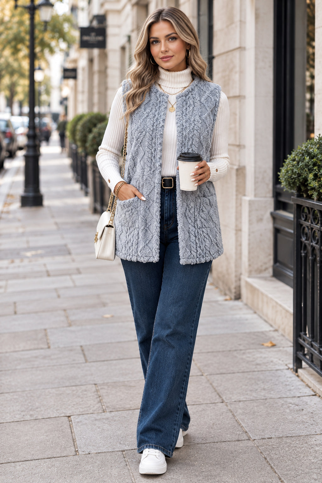 Virginia Monteluce | Textured Longline Vest