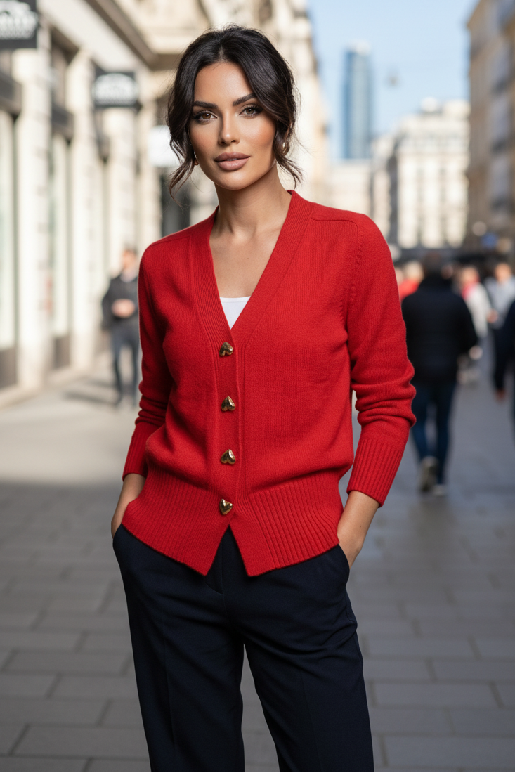 Giorgia Castelani | V-Neck Button Knitwear Casual Cardigan