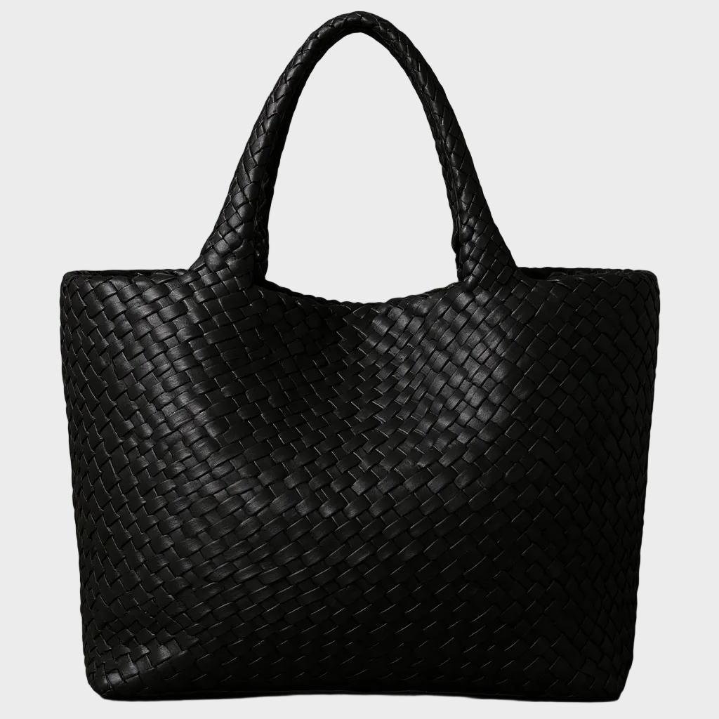 Aude Clairmont  | Woven Shoulder Tote Bag in Soft Microfiber Leather