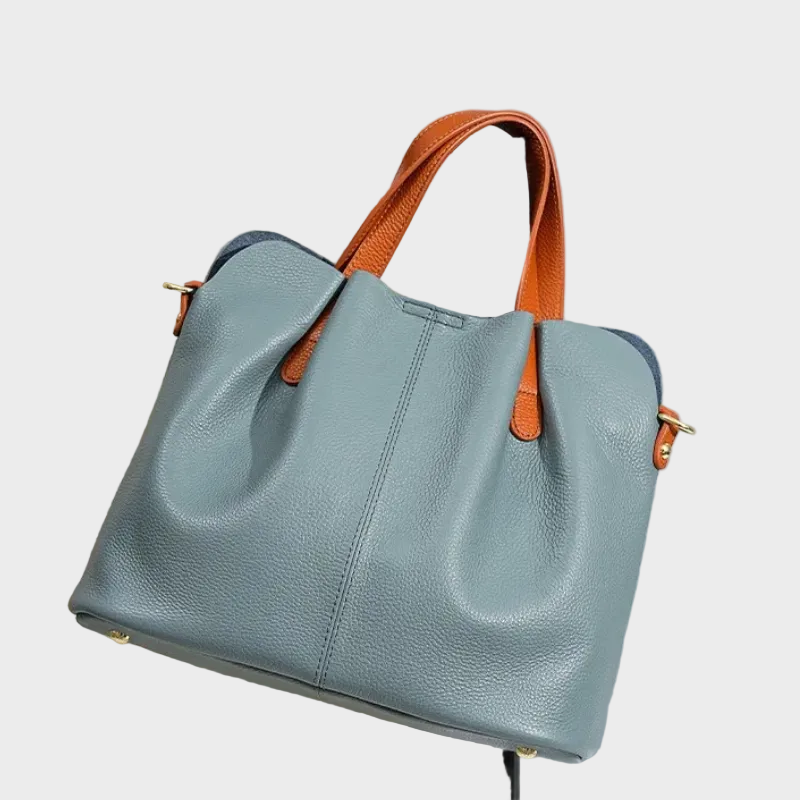 Fleur Vallerand | Genuine Leather Handbags Head Layer Cowhide Litchi Grain Women Handbag