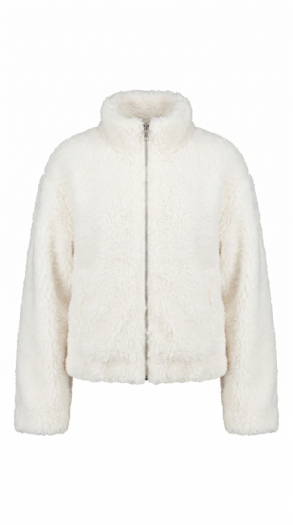 Perrine | Sherpa Jacket Women Cropped Zip Stand Collar Winter