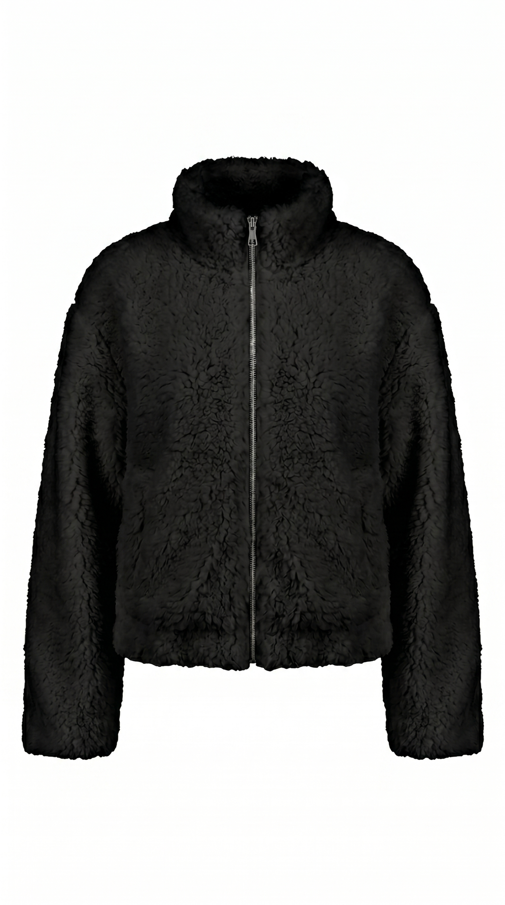 Perrine | Sherpa Jacket Women Cropped Zip Stand Collar Winter