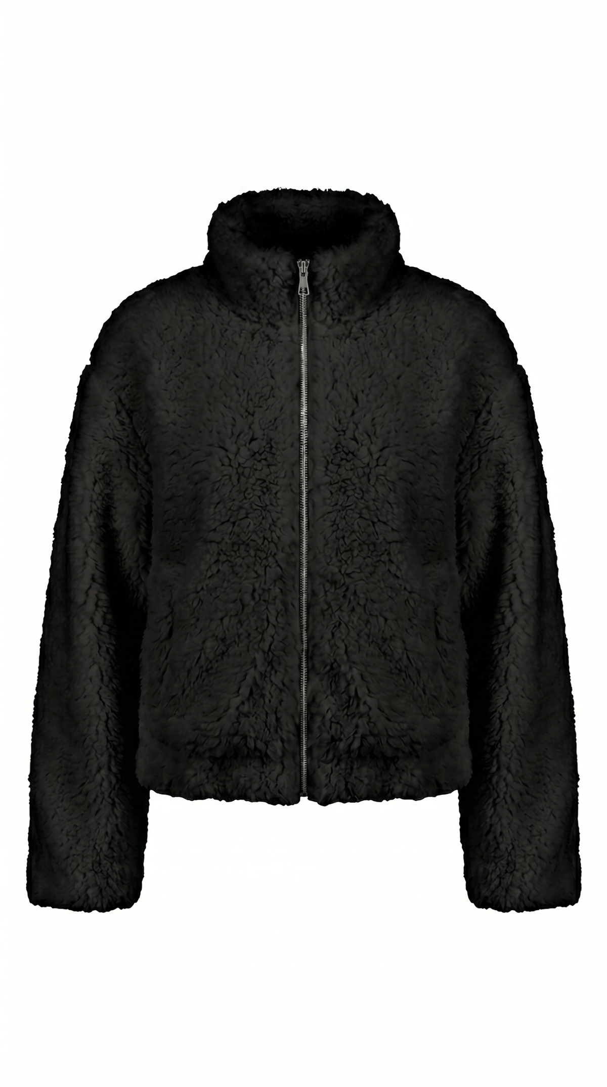 Perrine | Sherpa Jacket Women Cropped Zip Stand Collar Winter