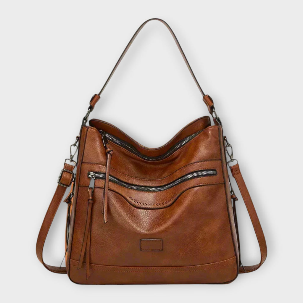 Bellandi | Women's Classic Retro Shoulder Bag – Black Slouchy Hobo Bag with Zip Pockets