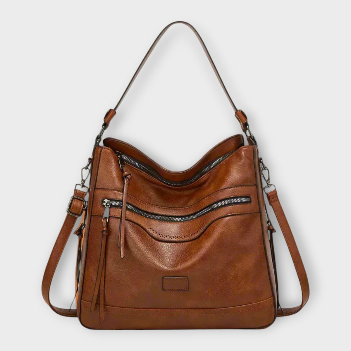 Bellandi | Women's Classic Retro Shoulder Bag – Black Slouchy Hobo Bag with Zip Pockets