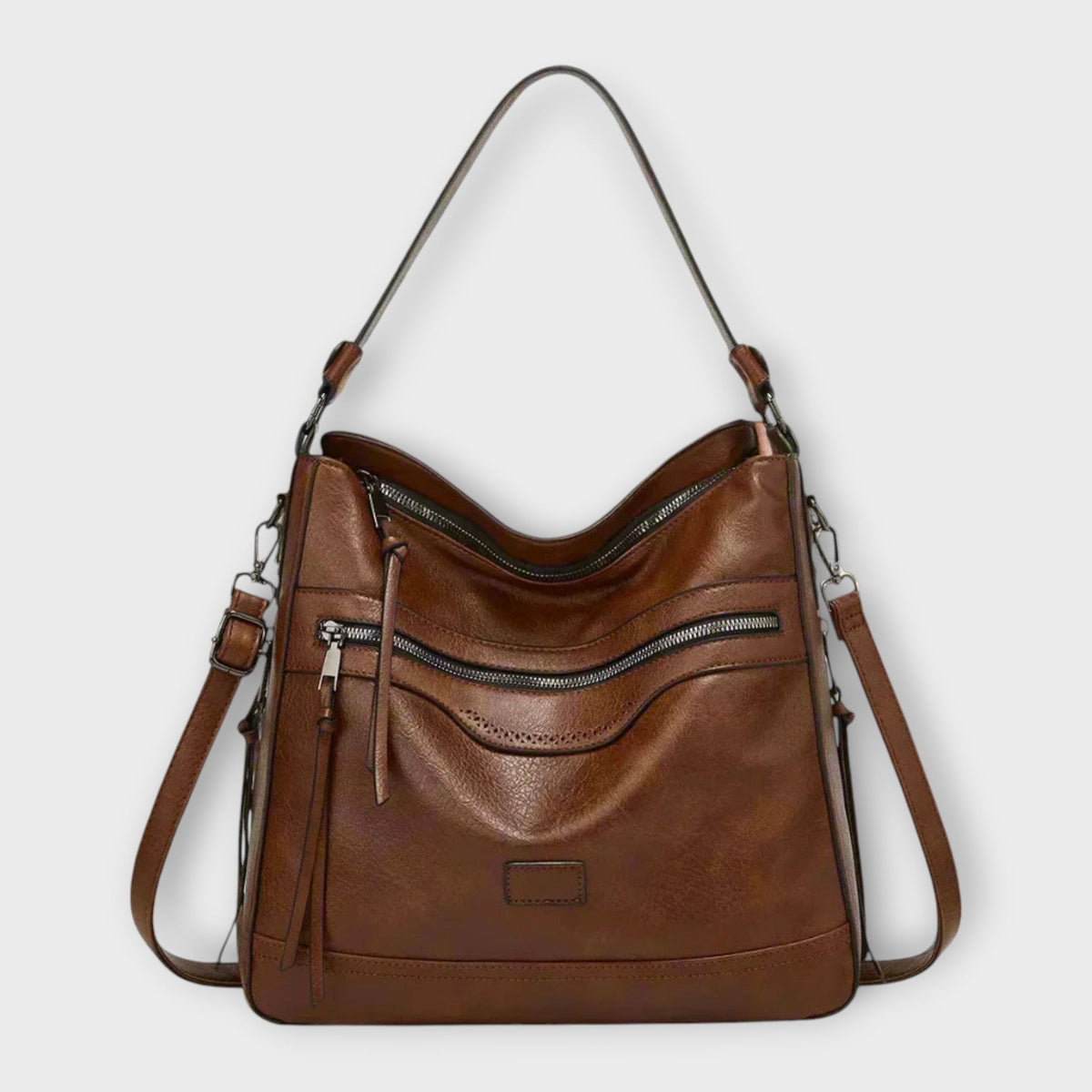 Bellandi | Women's Classic Retro Shoulder Bag – Black Slouchy Hobo Bag with Zip Pockets