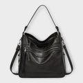 Bellandi | Women's Classic Retro Shoulder Bag – Black Slouchy Hobo Bag with Zip Pockets