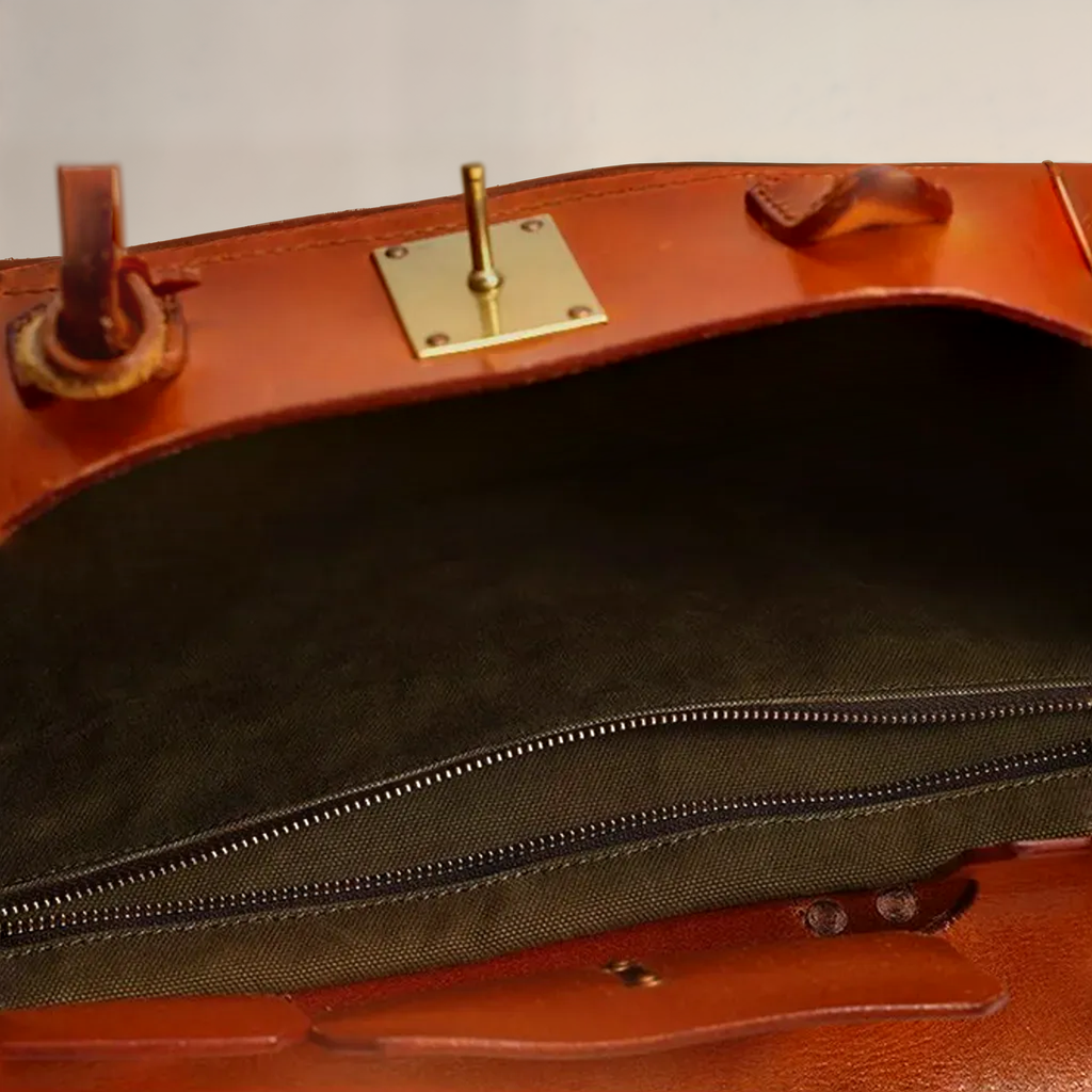 Séverine Valvienne | Travel Duffle Bag with Leather Trim and Gold-Tone Hardware